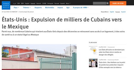 États-Unis : Expulsion de milliers de Cubains vers le (…)