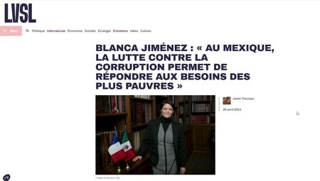 Entretien avec Blanca Jimenez ambassadrice du Mexique en (…)