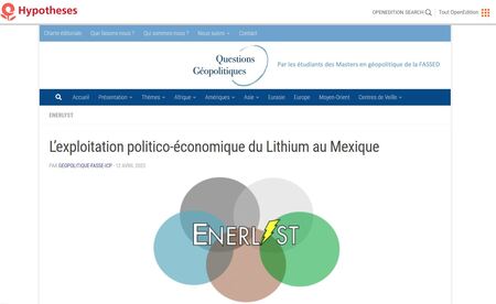 L'exploitation politico-économique du Lithium au (…)